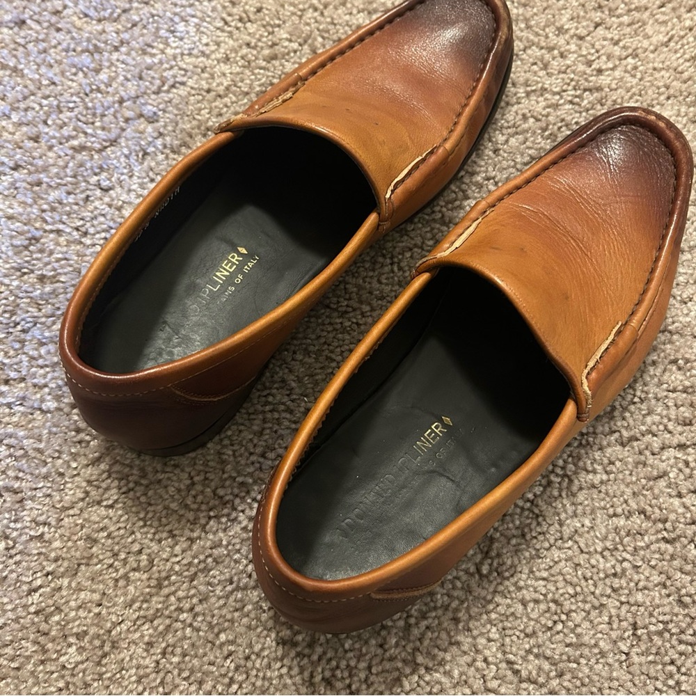 Donald Pliner Brown Leather Loafers Men’s Size 10 Made In Italy - Picture 6 of 14